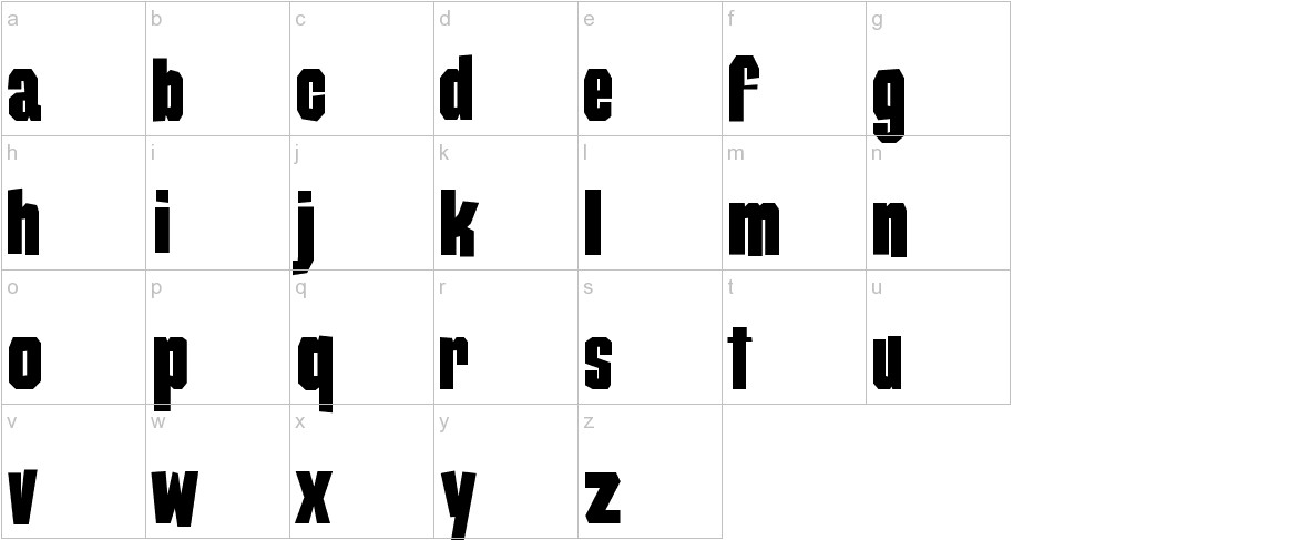 Damaged Goods font lowercase characters sample