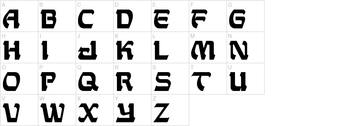 Dagupan Downtown font uppercase characters sample