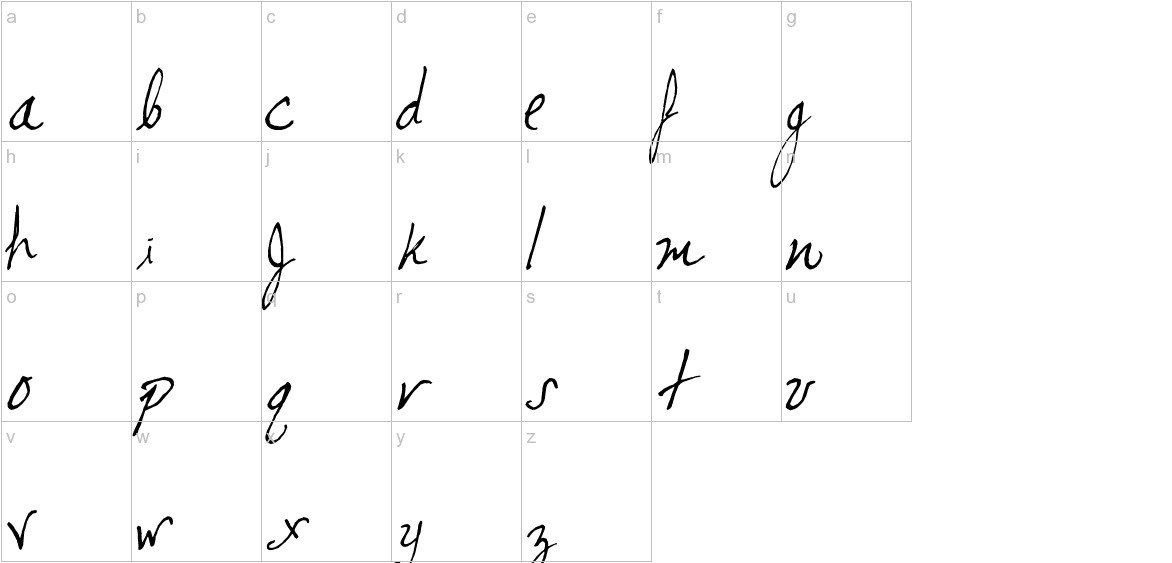 cursiveedgar font lowercase characters sample