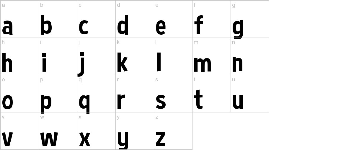 Curse Casual font lowercase characters sample