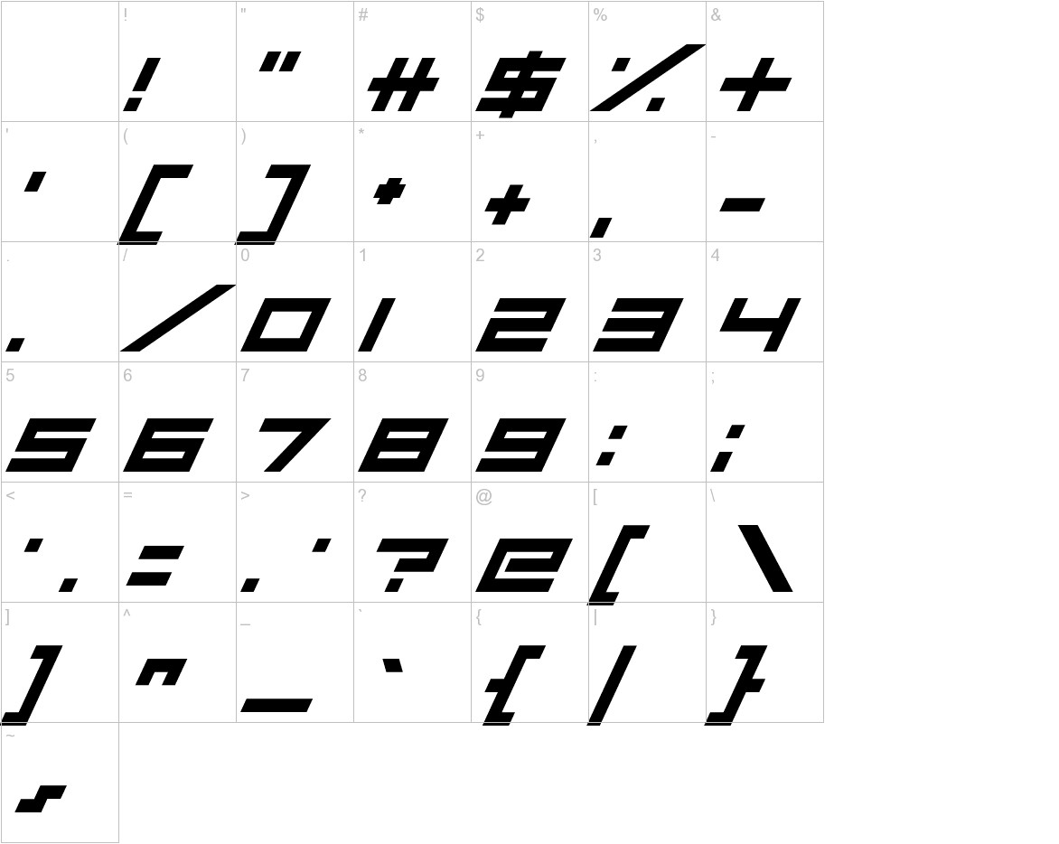 Da Mad Rave Italic font other characters sample