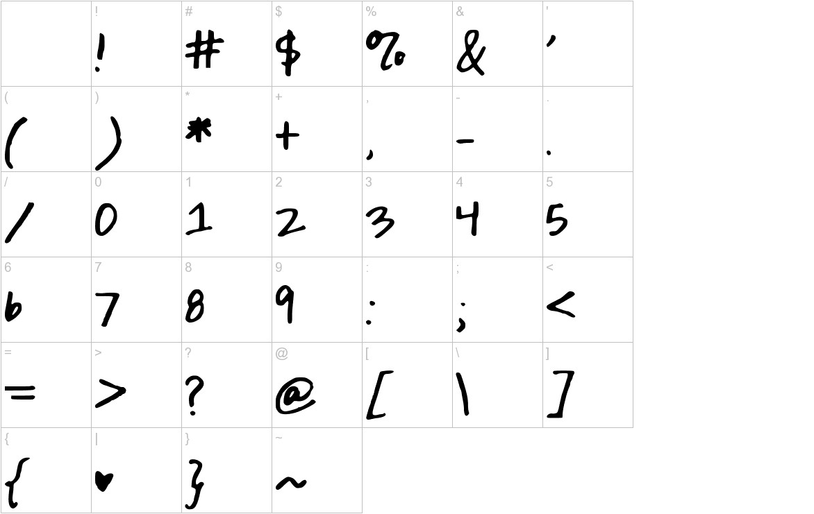 DaintyDaisies font other characters sample