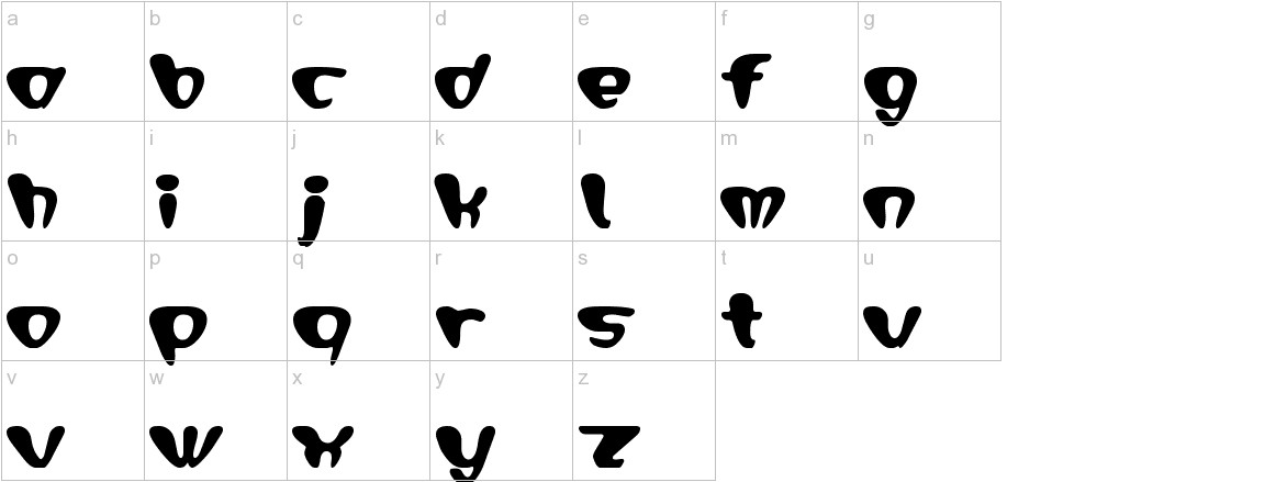 Daihead font lowercase characters sample
