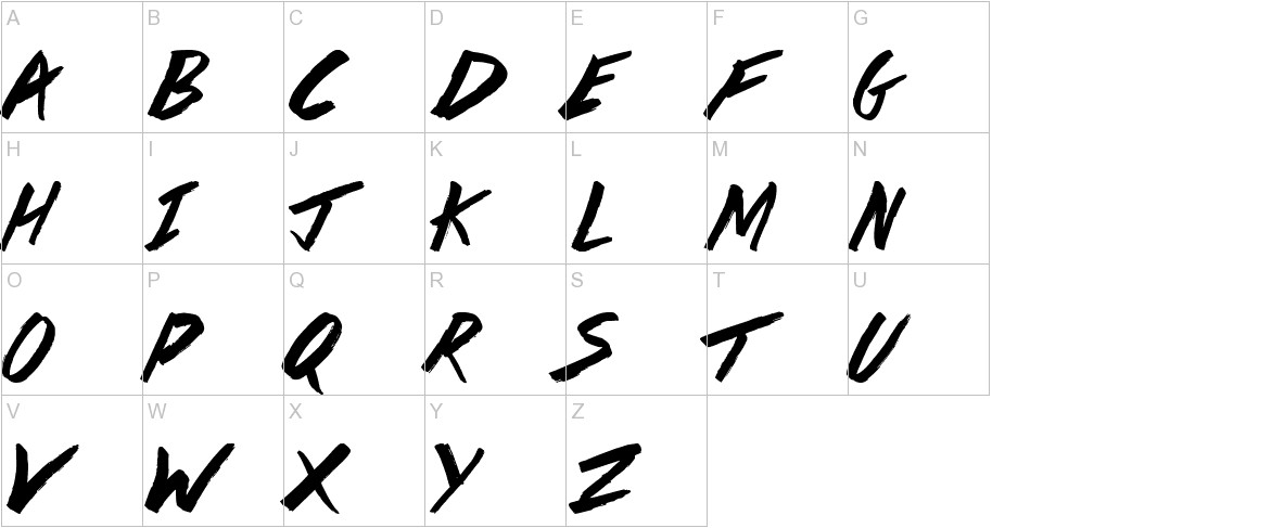 Da Streets font uppercase characters sample