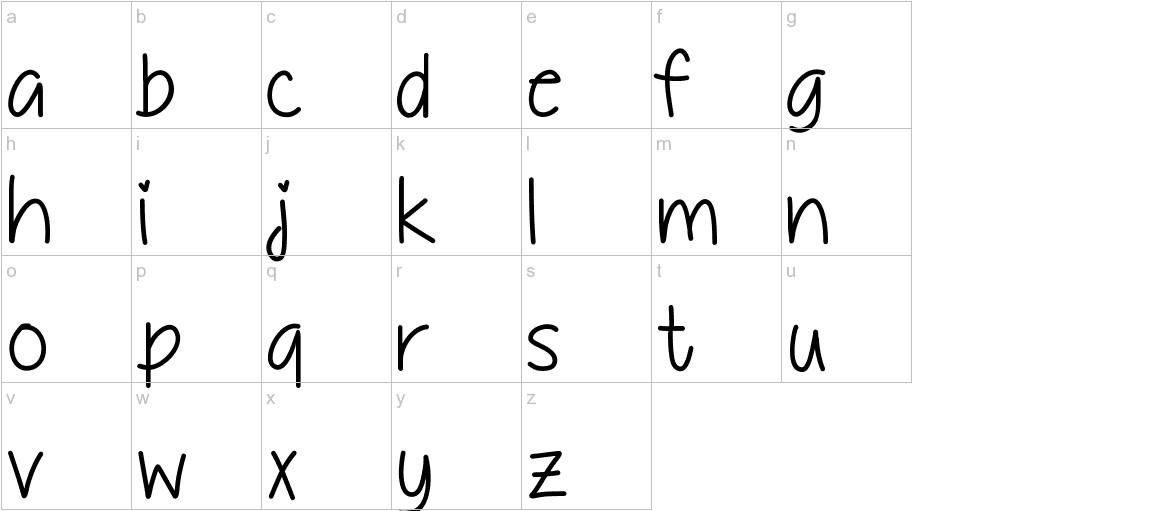DaddysGirl font lowercase characters sample