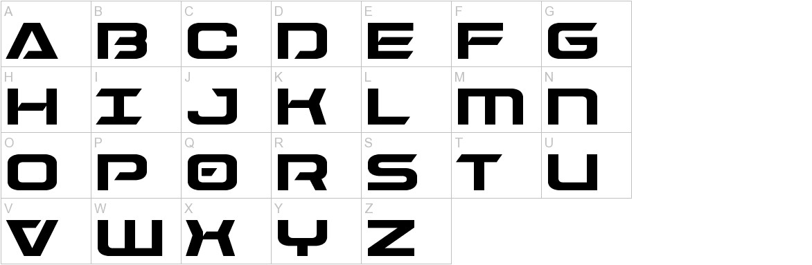 Dameron font uppercase characters sample