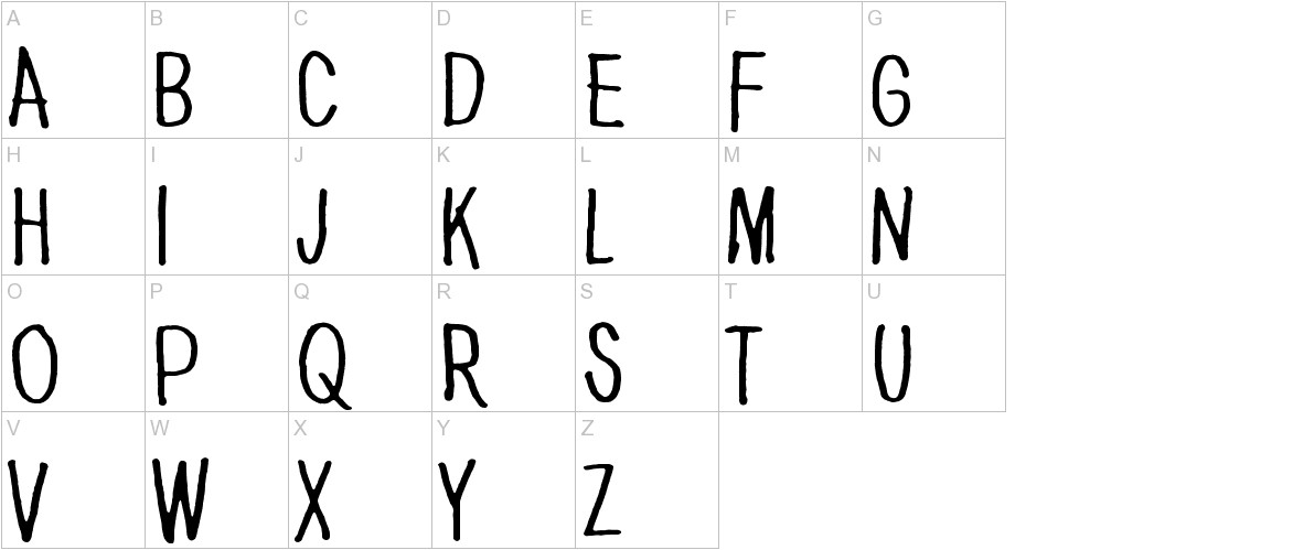 Dancing in the dark font uppercase characters sample