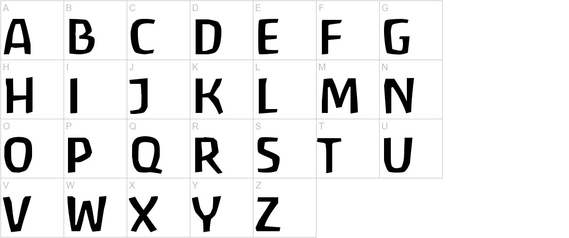 Antropos font Uppercase characters Sample