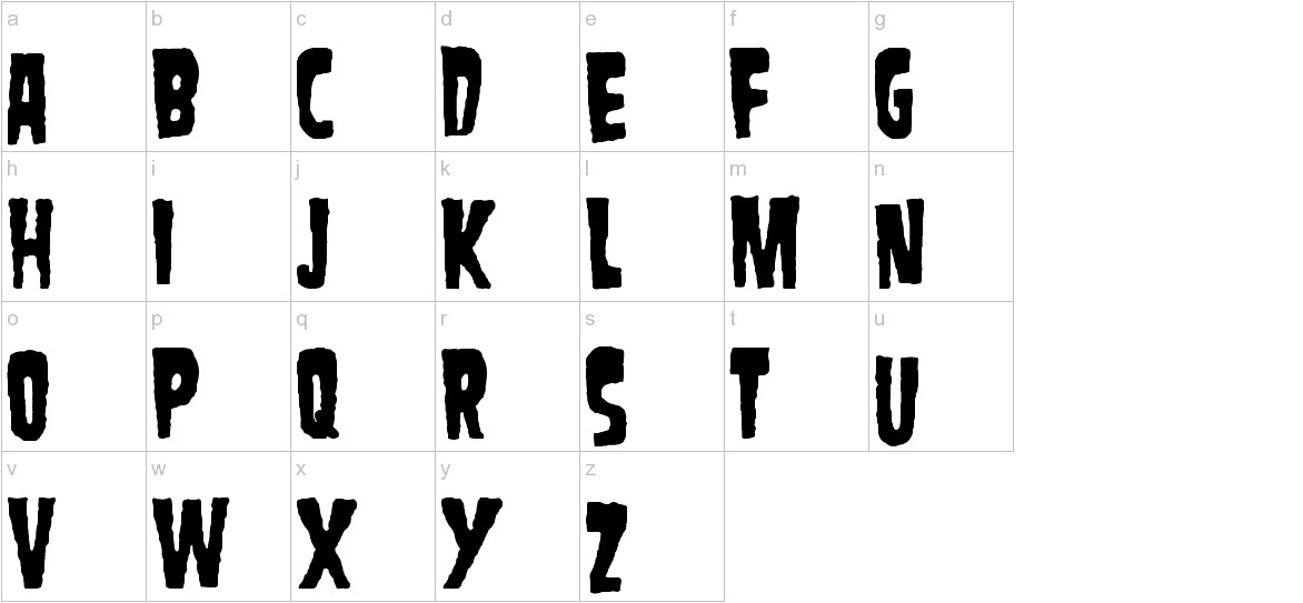 Danzig 4p font lowercase characters sample