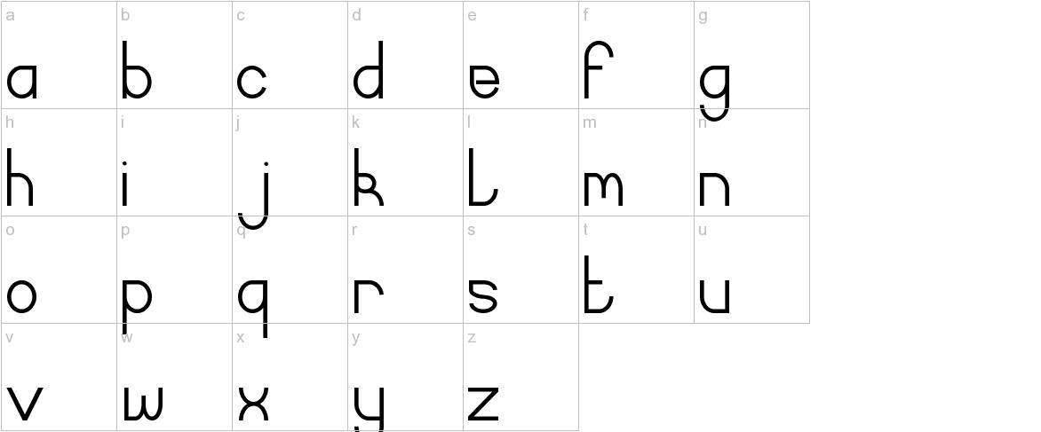 Curvada font lowercase characters sample