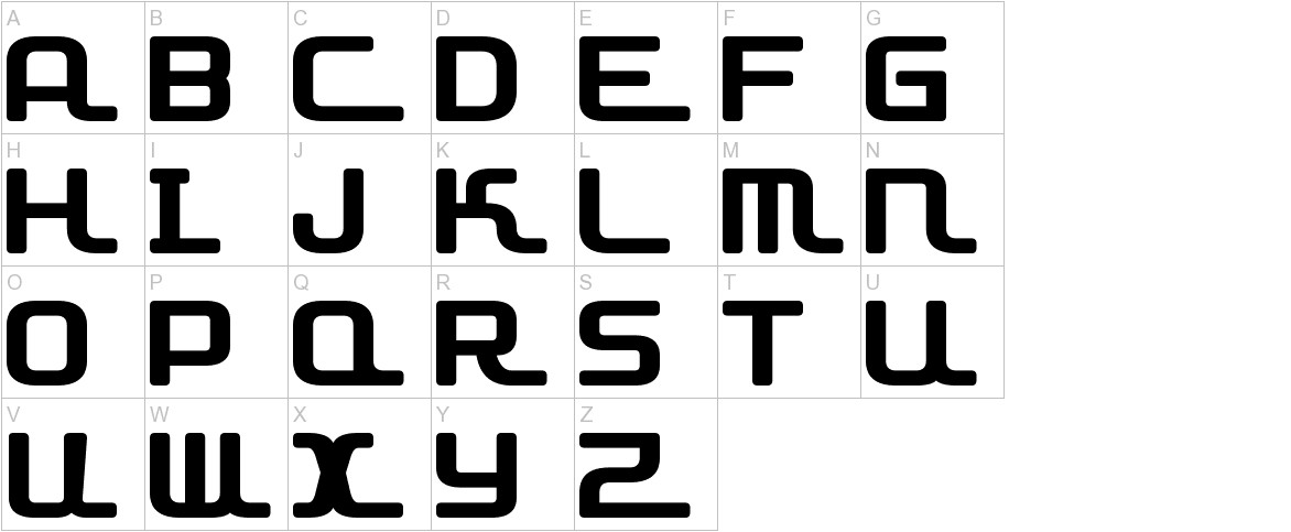 D3 Roadsterism font uppercase characters sample