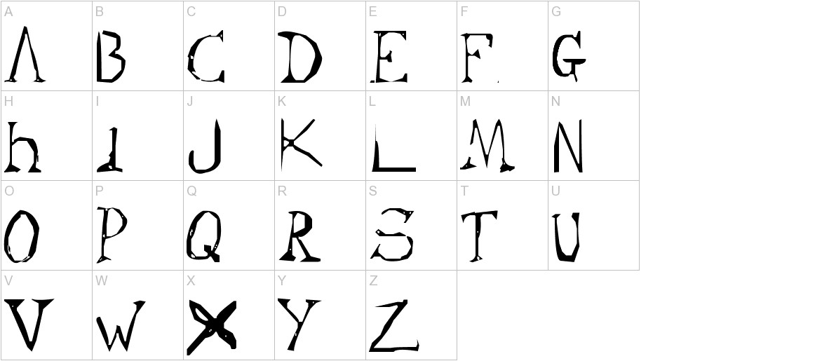cypher font uppercase characters sample