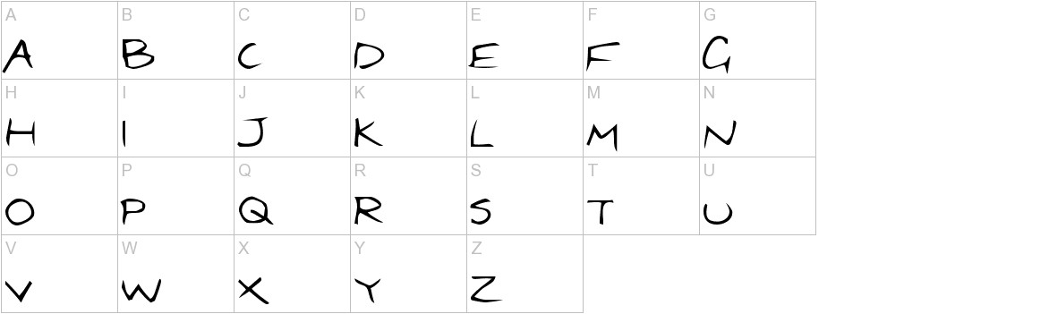 Dael Neu font uppercase characters sample