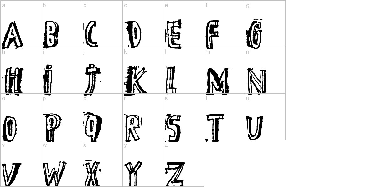 D the hero font lowercase characters sample