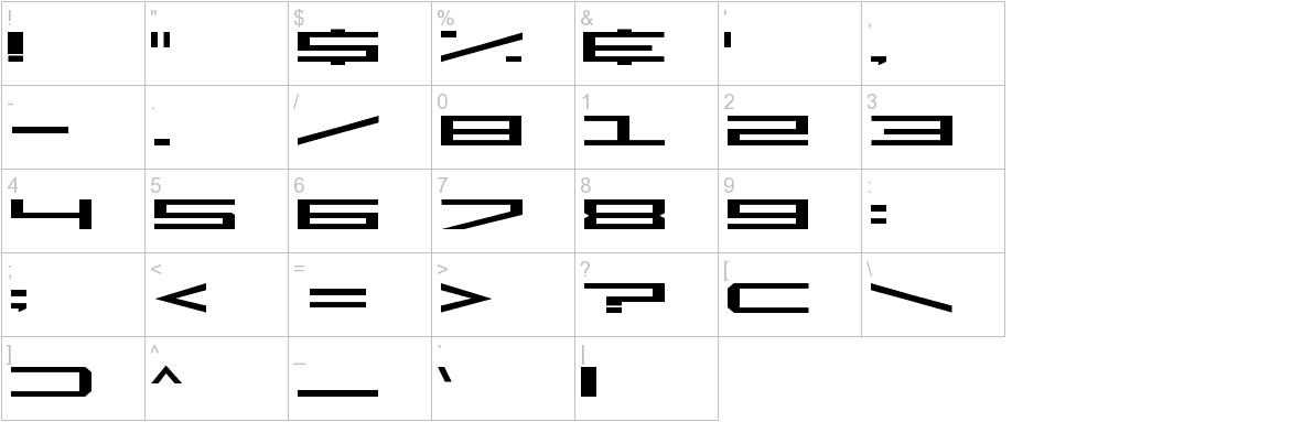 Dark Empire font other characters sample