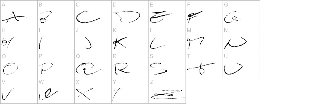 Damagrafik Script font uppercase characters sample