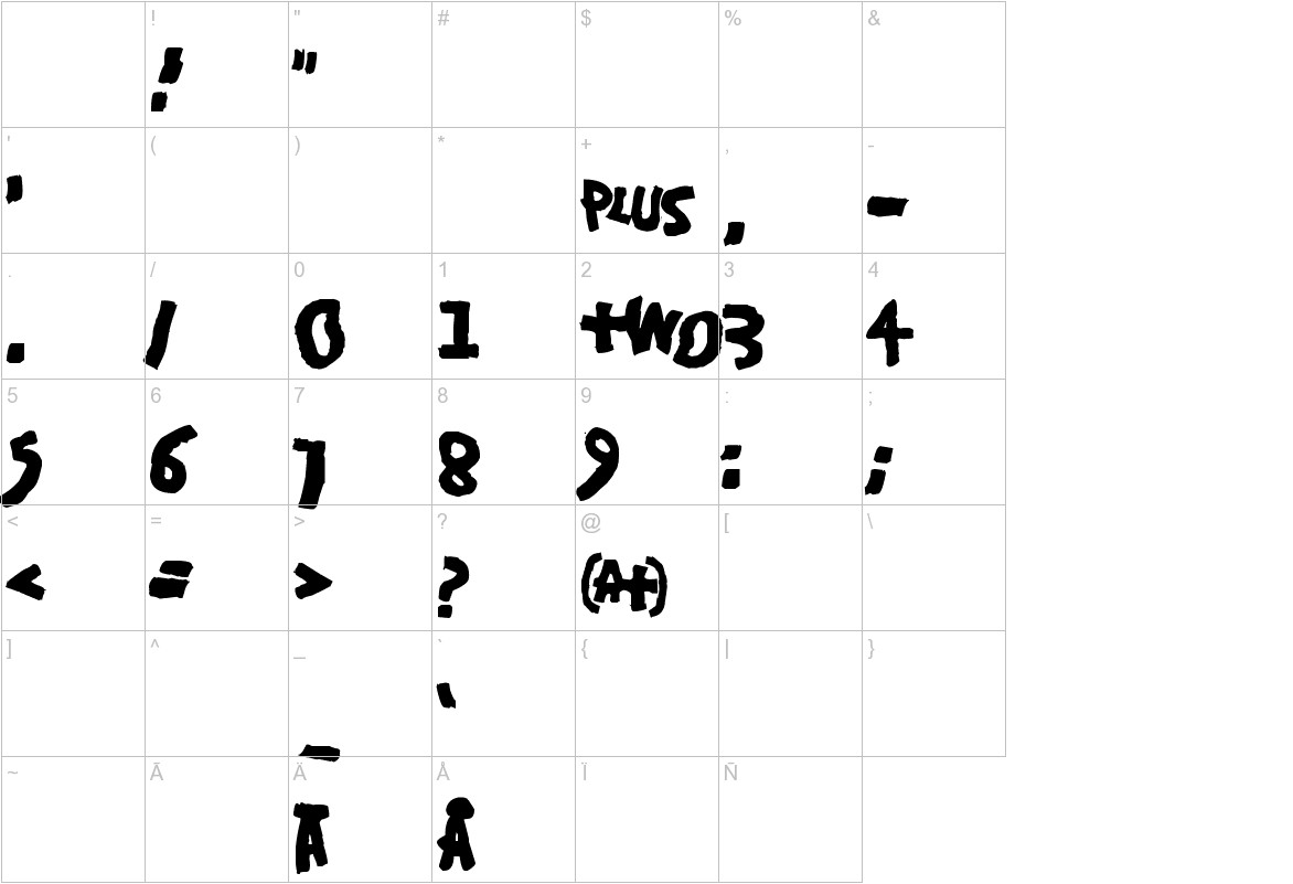 Damsterdam font other characters sample