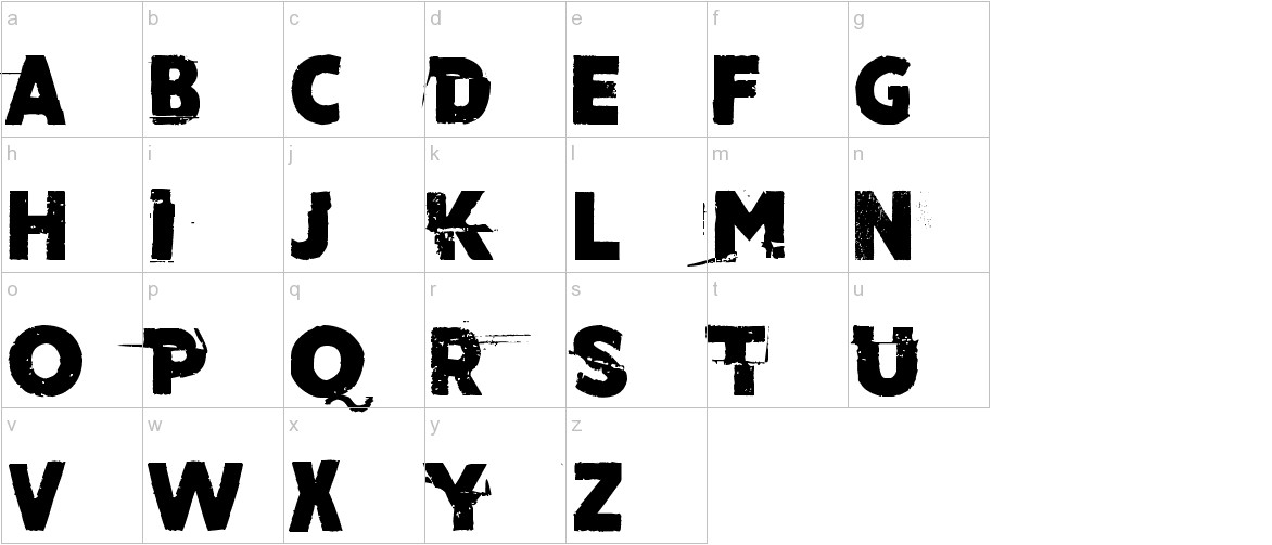Cut the crap font lowercase characters sample