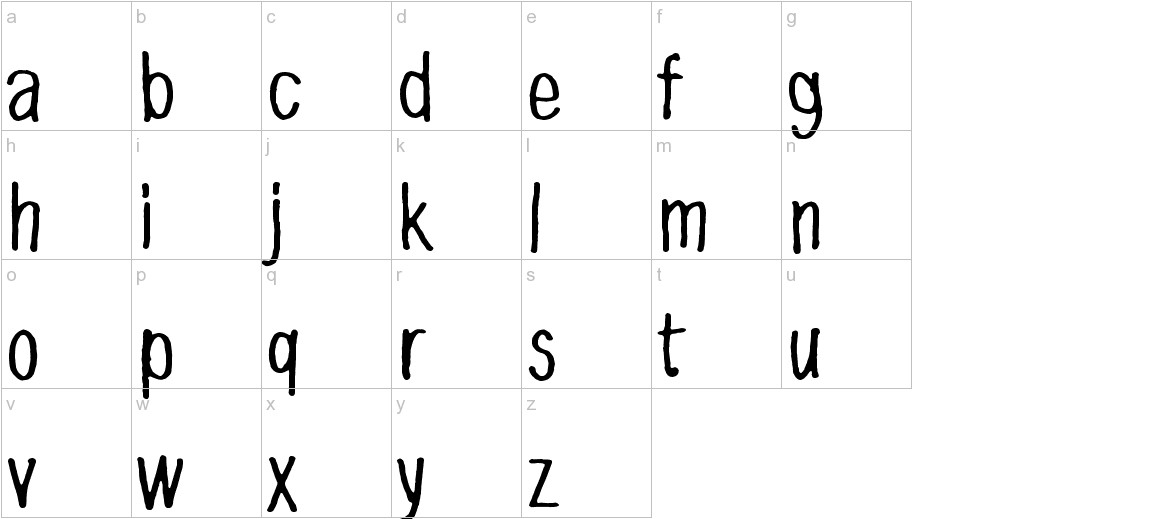 Dancing in the dark font lowercase characters sample
