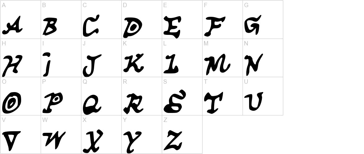 CuspeP font uppercase characters sample