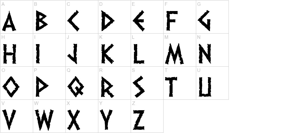 Dalek font uppercase characters sample