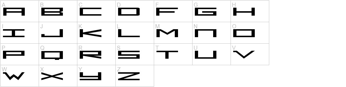 Dark Empire font uppercase characters sample