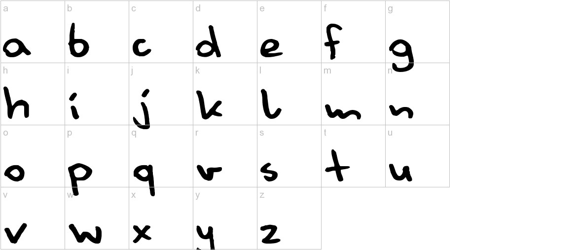 Danny font lowercase characters sample