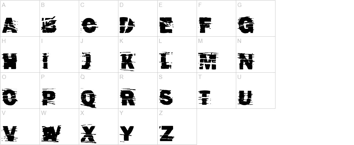 cut n past font uppercase characters sample