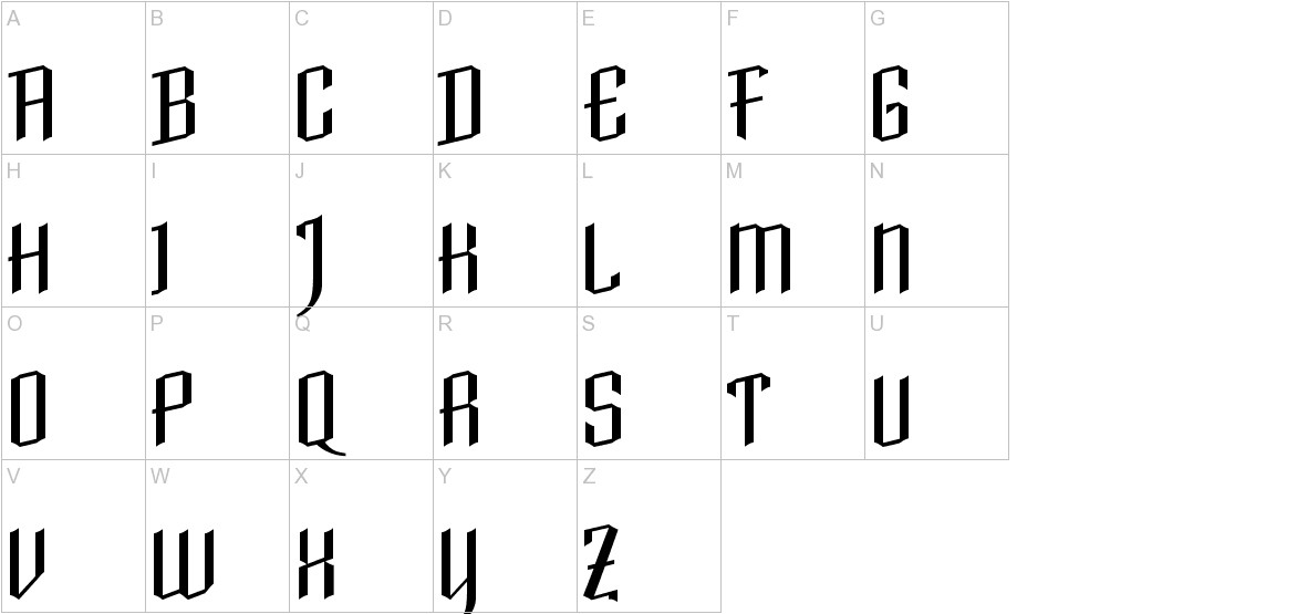 Daimonion font uppercase characters sample