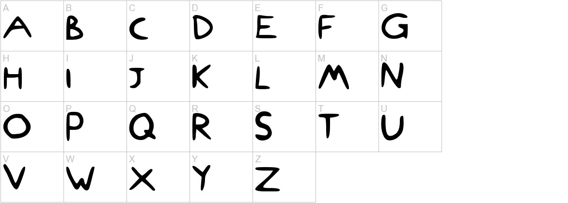 Dami Was Here font uppercase characters sample