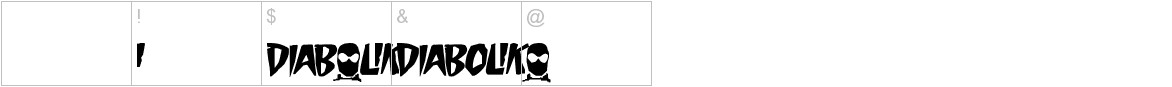 Danger Diabolik font other characters sample