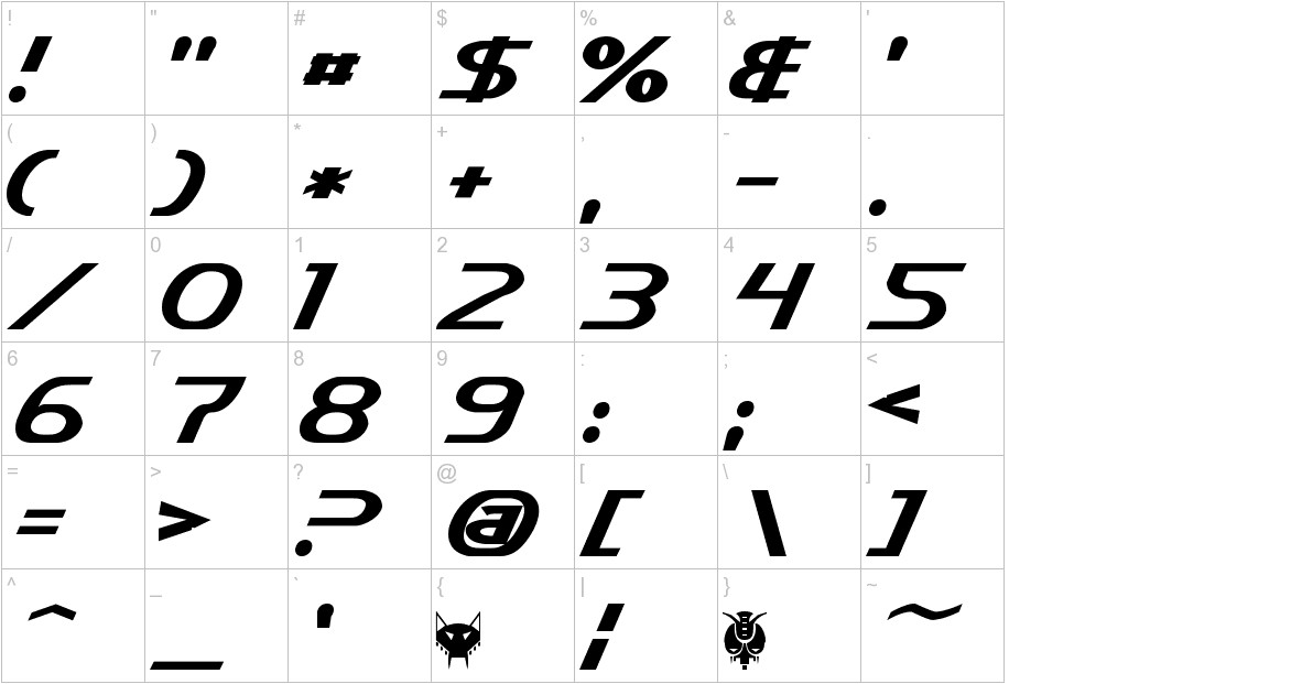 Cybertron Metals Normal font other characters sample