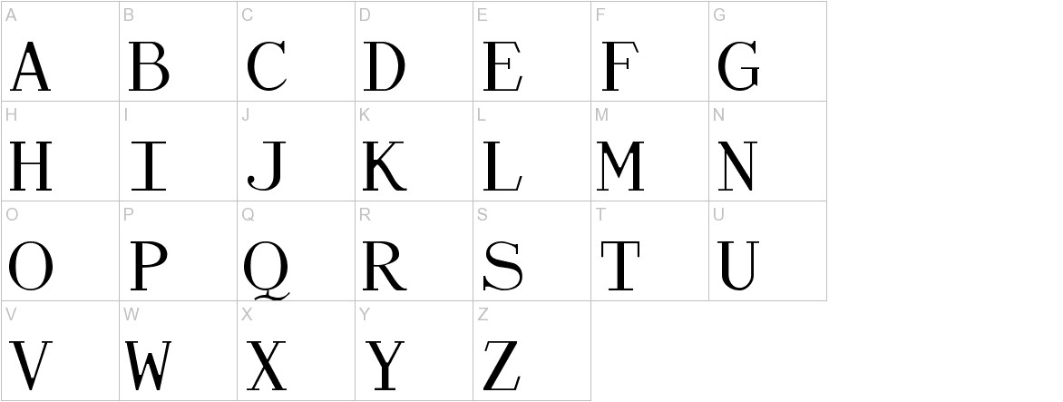 Dactylographe font uppercase characters sample