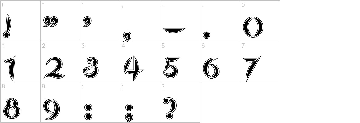 Cute Line font other characters sample