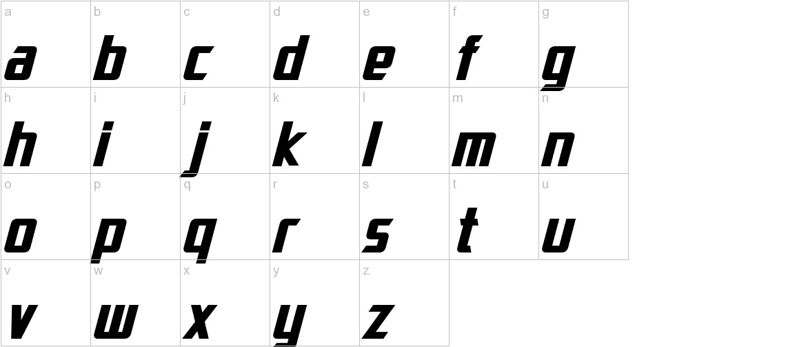 Dai Atlas Bold Italic font lowercase characters sample