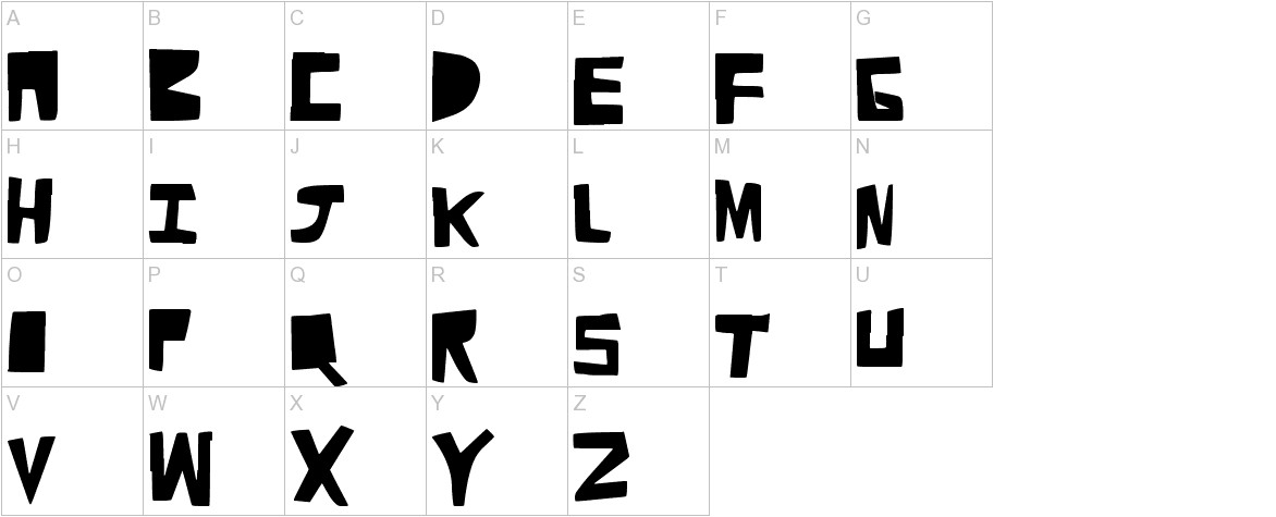 CutAway font uppercase characters sample
