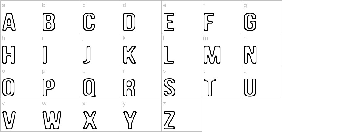DAM font lowercase characters sample