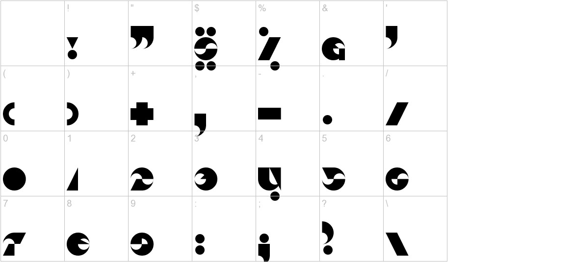 Da Sei Nei font other characters sample