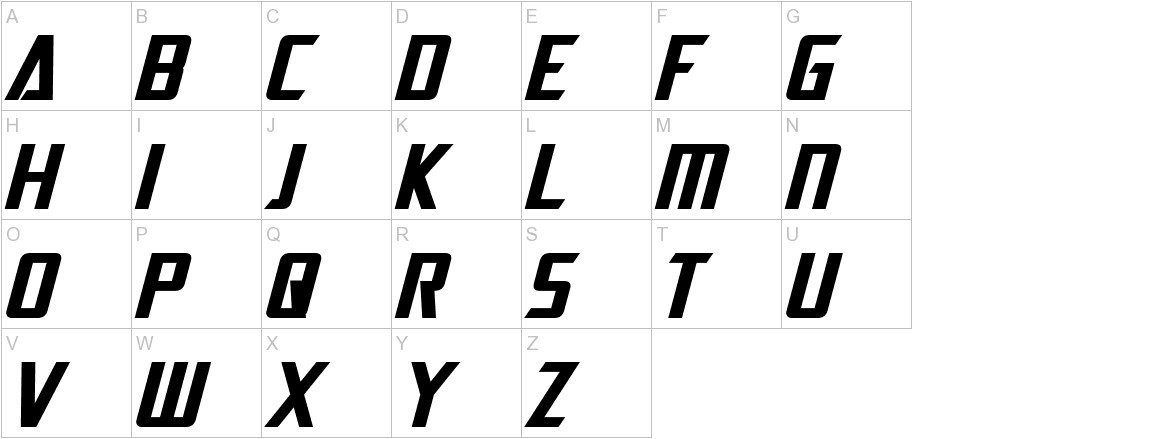 Dai Atlas Bold Italic font uppercase characters sample