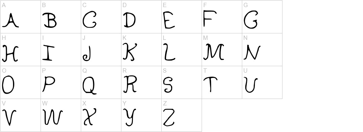 curlywurly font uppercase characters sample