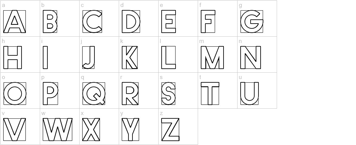 Cut Me Out font lowercase characters sample