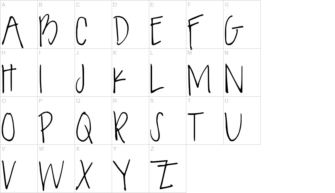 DAISY CHARMING font uppercase characters sample