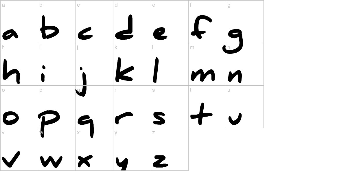 Daniel Black font lowercase characters sample