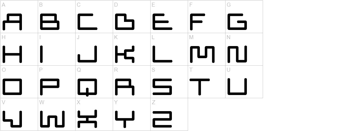 D3 PipismW font uppercase characters sample