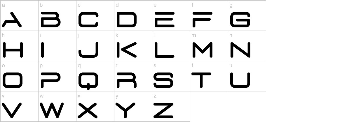 D3 Euronism font lowercase characters sample
