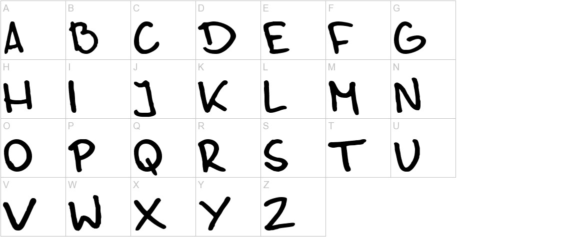 Danny font uppercase characters sample