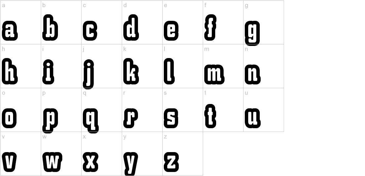 d La Cruz font lowercase characters sample