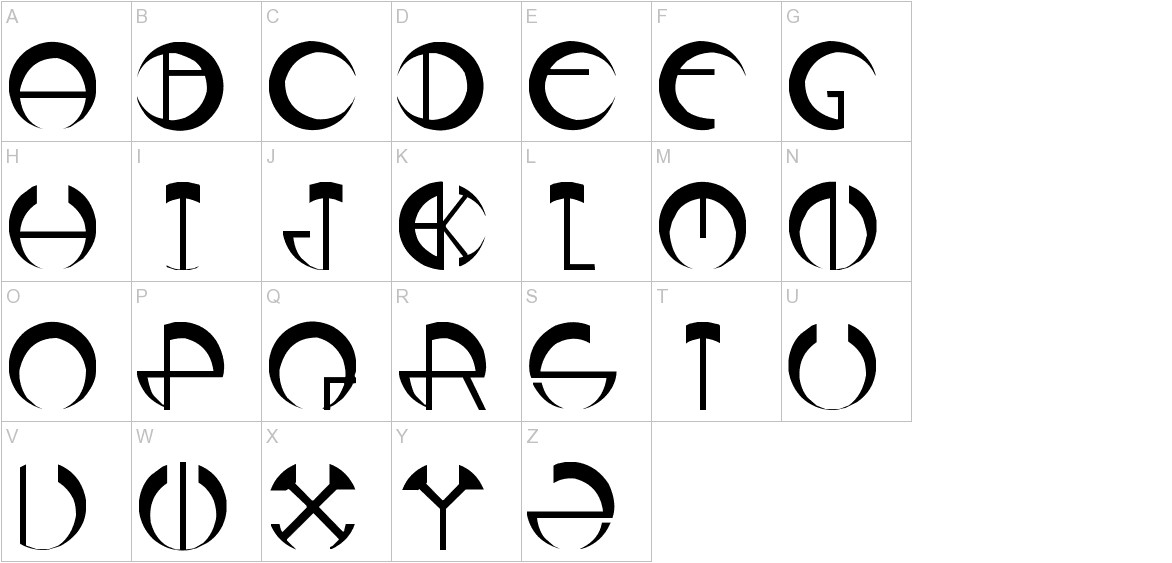 daqscircle font uppercase characters sample