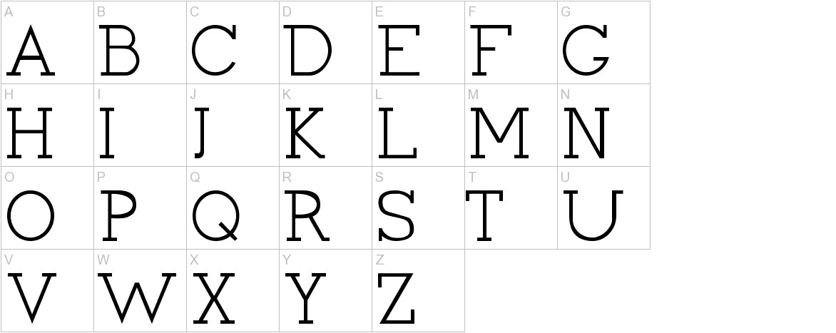 Cyen font uppercase characters sample