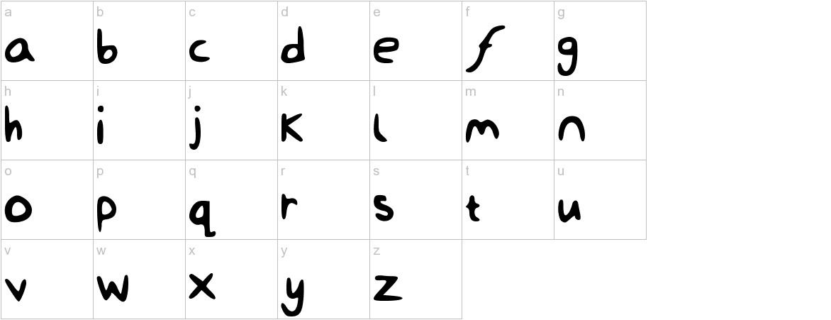 Dami Was Here font lowercase characters sample